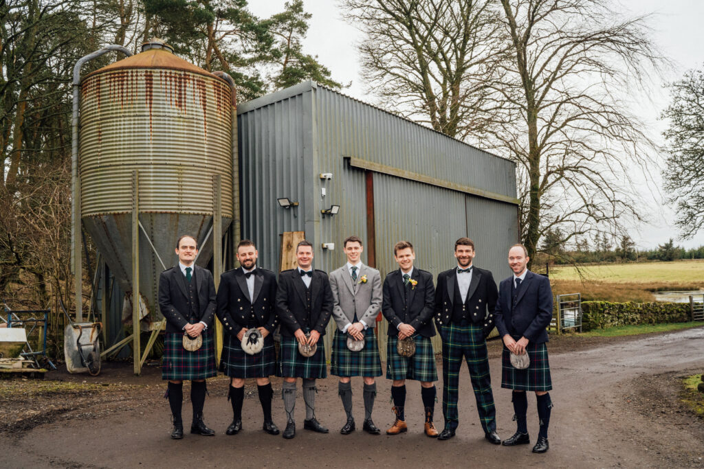 Cairns Farm Estate wedding groomsmen portrait - Sarah Fulton Photography