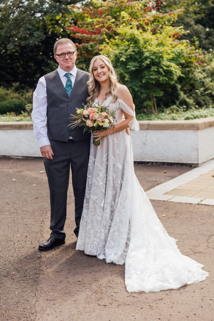 Bride and her father at House for an Art Lover wedding