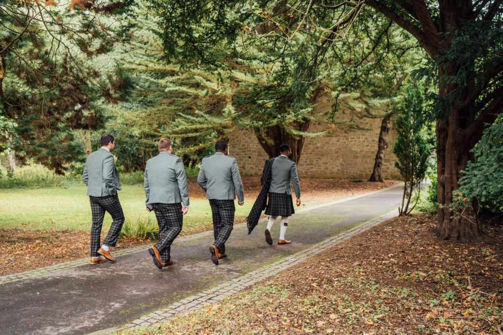 Carberry Tower wedding groomsmen