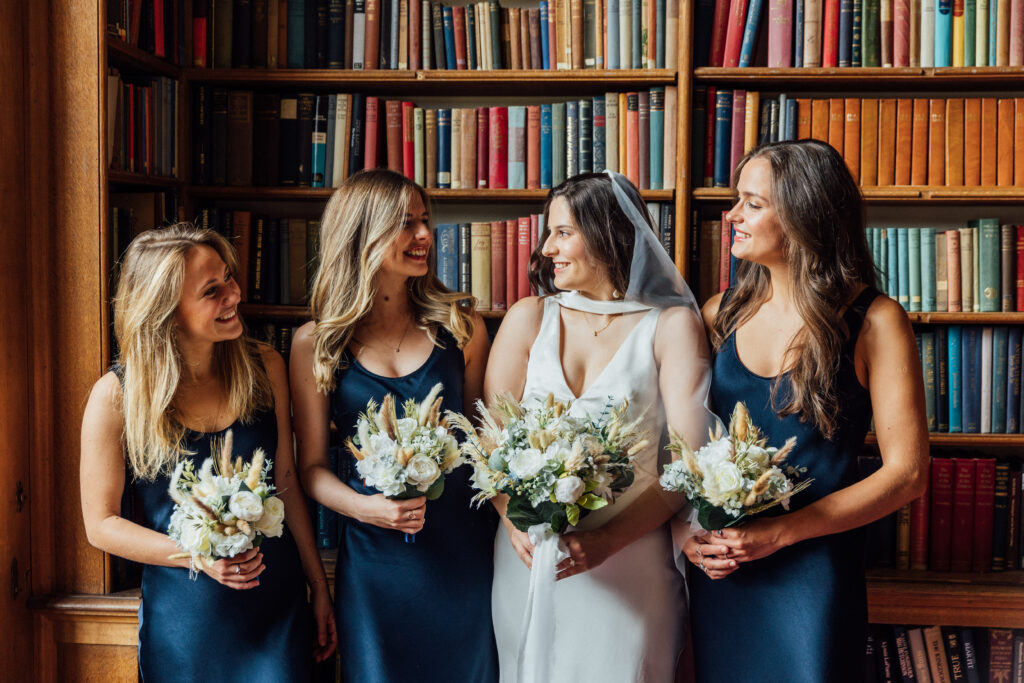 Bride and bridesmaids Carberry Tower wedding