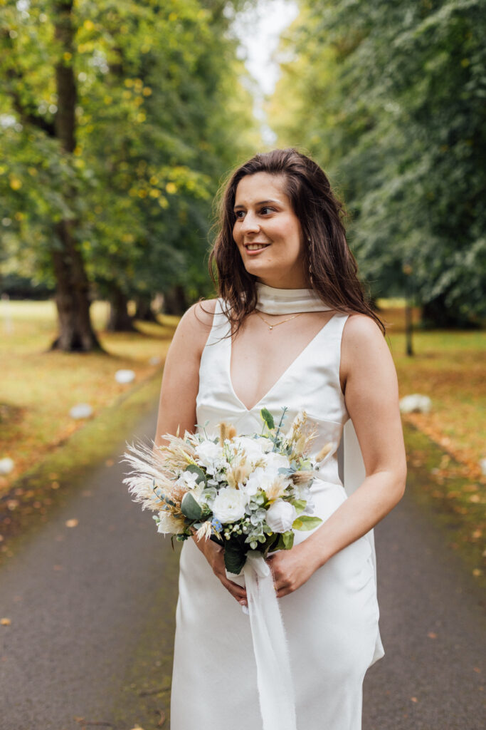 Bride portrait at Carberry Tower wedding