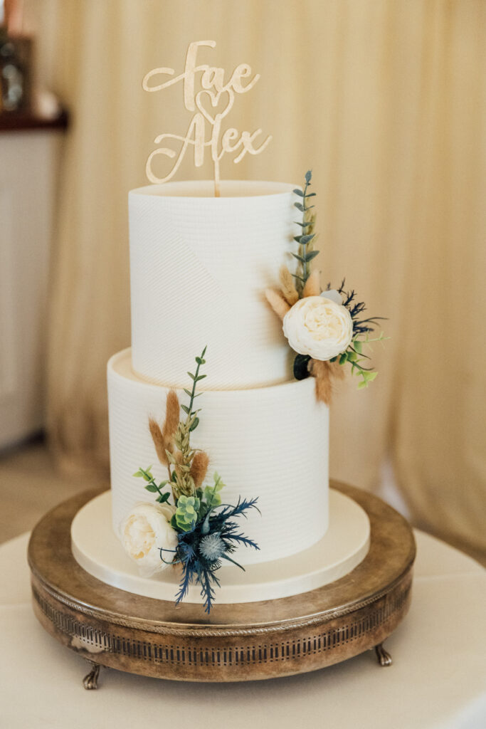 Cake at Carberry Tower wedding